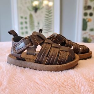 Oshkosh b'gosh infant saddles fuax brown leather size 2 baby/ infant